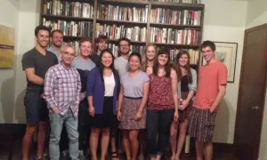 group of students and professor