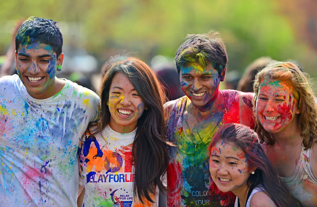students with paint on their faces